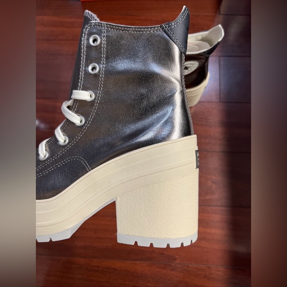 Womens 9 Converse Chuck 70 De Luxe Heel Hi Top Metallic Gunmetal New NO BOX - Picture 9 of 16
